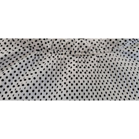 Adrianna Papell Top Blouse Women’s Medium White Black Polka Dot Long Sleeve - Picture 7 of 13